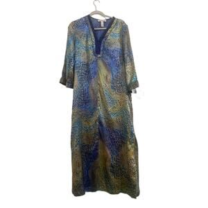 Oscar de la Renta Silk Abstract Animal Print Robe/ MuMu Sz M